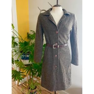 Vintage 90s long brown button up cardigan